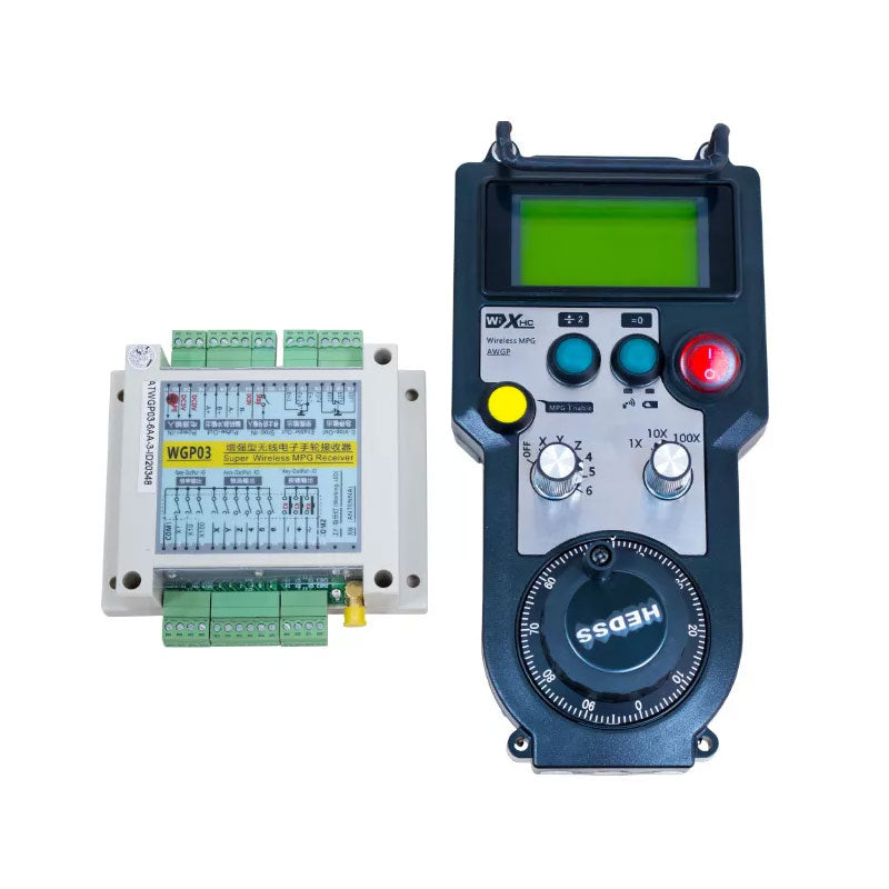 WXHC ATWGP 6-Axis CNC MPG Wireless Handwheel with Receiver 433MHz Manual Pulse Generator Support Emergency Stop