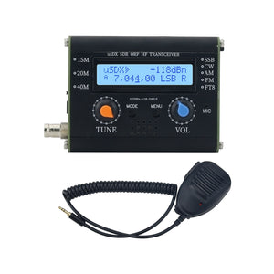 5W usDX SDR QRP Transceiver QCX-SSB to SSB 3-Band All Mode HF Transceiver with Handheld Microphone