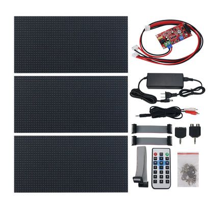 AS1000 3*P4 Voice Control RGB Music Spectrum Display Rhythm Light w/ Controller Board Power Supply