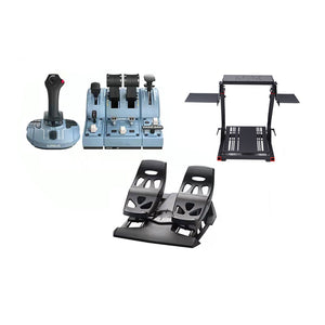 TCA Captain Pack X Flight Simulator Airbus Edition with Flight Rudder Pedal and Foldable Bracket for Thrustmaster