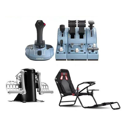 TCA Captain Pack X Flight Simulator Airbus Edition with Professional Rudder Pedal and Foldable Seat Bracket for Thrustmaster
