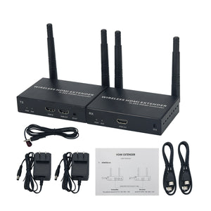 Wireless HDMI Extender One Transmitter and One Receiver 200M 1080P Transmission Support IR Remote Control