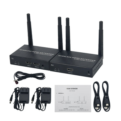 Wireless HDMI Extender One Transmitter and One Receiver 200M 1080P Transmission Support IR Remote Control