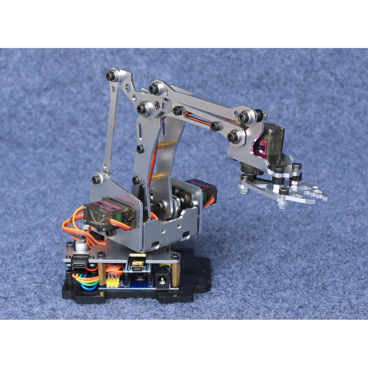24F Metal 4 Servo Mechanical Arm Aluminum Alloy Bracket Clamper Robot Arm for Ar-duino DIY