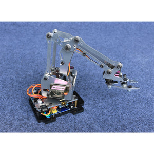24F Metal 4 Servo Mechanical Arm Aluminum Alloy Bracket Clamper Robot Arm for Arduino DIY
