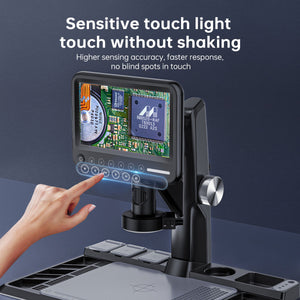 318B 12MP 1600X Digital Microscope Camera with Parfocal Lens &amp; 7" IPS Screen for Touch Control