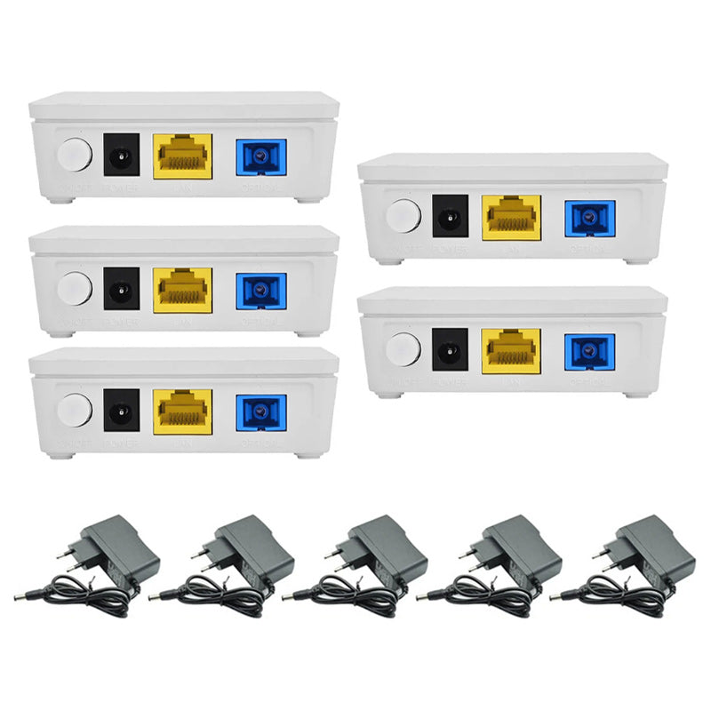 5PCS HG8310M EPON ONU Optical Network Terminal Gigabit Modem (with Power Adapter) for Broadcasting
