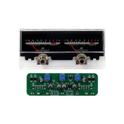 JP-115 Double Pointer VU Level Meter with LED Backlight Board and Driver Board AC/DC5-12V Power Supply