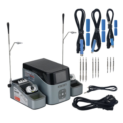 AiXun T420D 200W Dual Channel Soldering Station Solder Station with T210 T115 T245 Handles &amp; 9 Tips