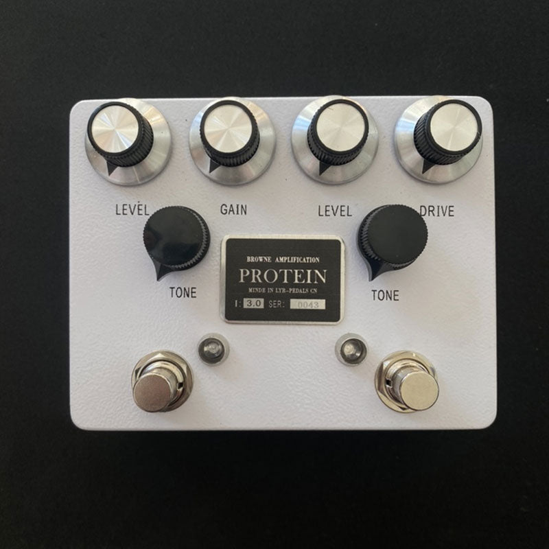 White Dual Channel Electric Guitar Overdrive Distortion Single Effects Pedal for Browne Protein with LY-ROCK LOGO