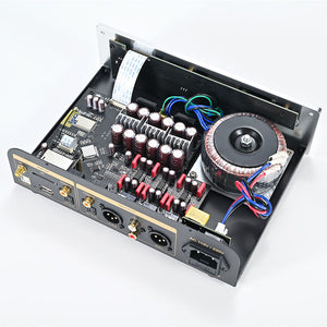 Black RH-202X Audio Decoder Lossless Bluetooth 1xES9038Q2M DAC with 3.5-inch TFT Screen Support USB-PC Input