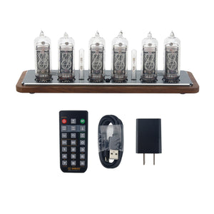 Omnixie Glow Clock Ultra-Thin Smart WIFI Soviet Union IN-14 Tube Clock Digital Clock Walnut Wood Base
