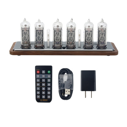Omnixie Glow Clock Ultra-Thin Smart WIFI Soviet Union IN-14 Tube Clock Digital Clock Walnut Wood Base