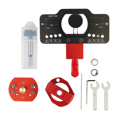 35mm Hinge Jig Aluminum Alloy Hinge Drilling Jig (with Drill Guide Locator) for Cabinet Door Hinges