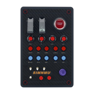 SIMNMU Button Box SIM Racing Control Box Racing Simulator with RGB Light Effects for Video Games