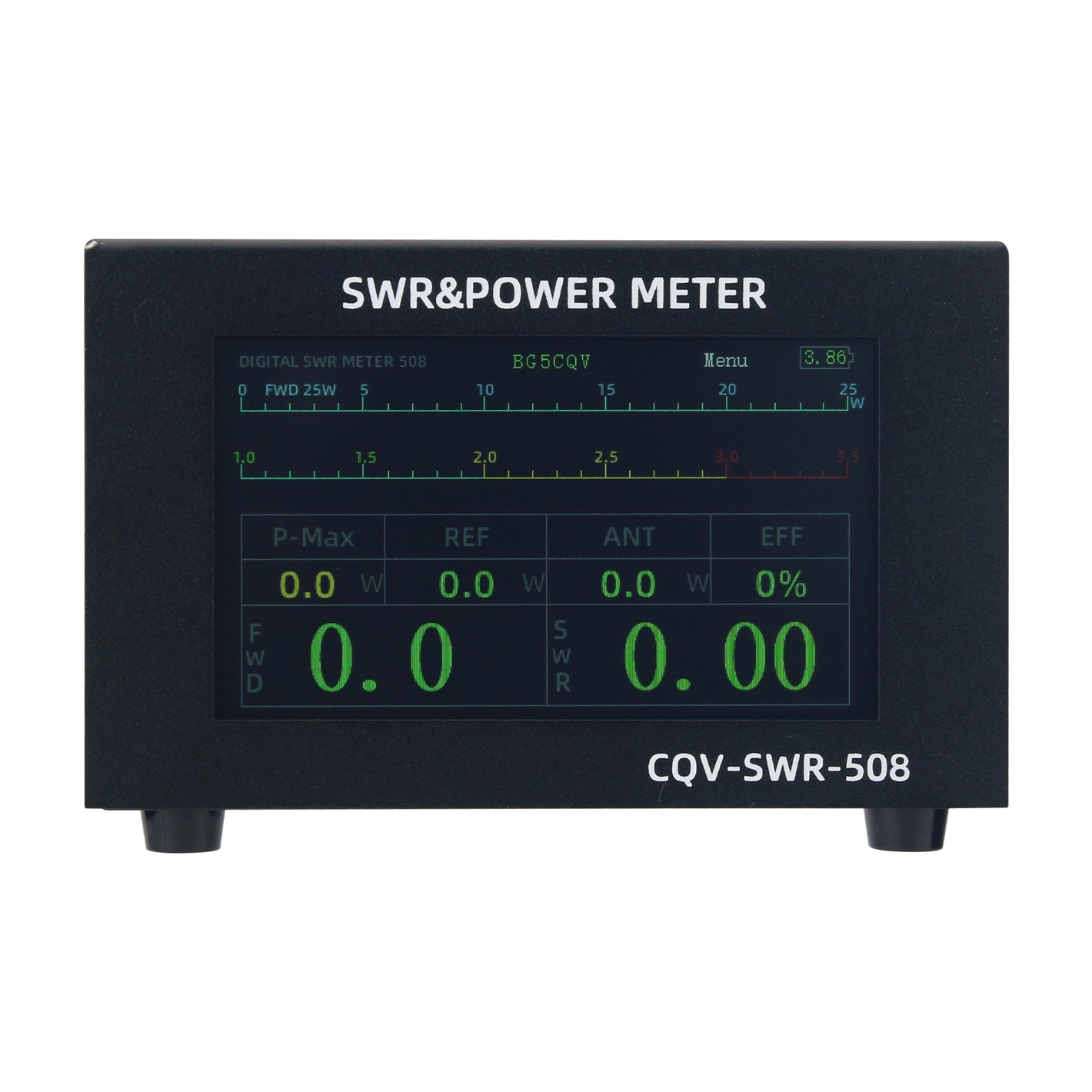 HamGeek CQV-SWR-508 1.8-54MHz 200W SWR Power Meter Digital PWR SWR Meter with 4.3-Inch Color Touch Screen