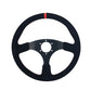Simplayer 14&quot; Universal Steering Wheel Racing Wheel Matte Suede + Red Stripe for OMP Modification