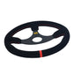 Simplayer 14&quot; Universal Steering Wheel Racing Wheel Matte Suede + Red Stripe for OMP Modification