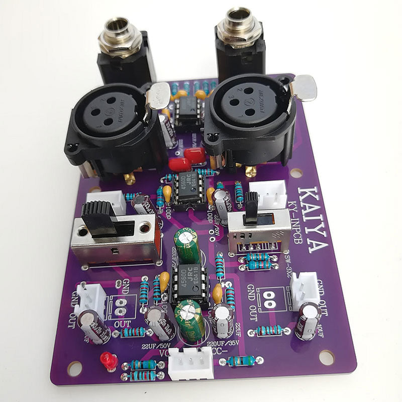 Dual Channel Stereo Balanced Input Gain BTL Bridging HiFi Preamplifier Board with OPA2604 Operational Amplifier