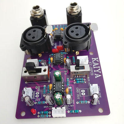 Dual Channel Stereo Balanced Input Gain BTL Bridging HiFi Preamplifier Board with OPA2604 Operational Amplifier