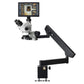 HY-7050FLA-1090 3.5X-50X Zoom Stereo Trinocular Microscope Clamp Folding Extension Base with 10-inch Microscope Camera