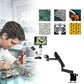 HY-7050FLA-1090 3.5X-50X Zoom Stereo Trinocular Microscope Clamp Folding Extension Base with 10-inch Microscope Camera