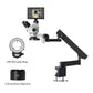 HY-7050FLA-1090 3.5X-50X Zoom Stereo Trinocular Microscope Clamp Folding Extension Base with 10-inch Microscope Camera
