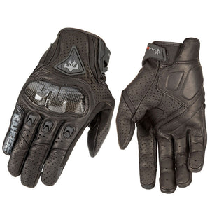 Simplayer Black Racing Gloves Men Sheepskin Gloves w/ Carbon Fiber Protective Shell for Touch Screen