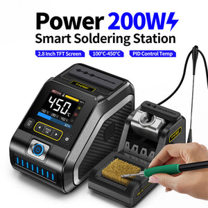 FNIRSI DWS-200-F245 Standard Version Smart Constant Temperature Soldering Station 2.8-inch TFT Display with F245-B Soldering Tip