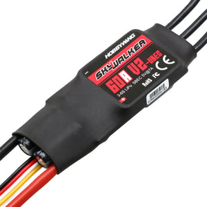 Hobbywing SkyWalker 60A V2 Brushless ESC with Reverse Brake Support 3-6S LiPo 5V/7A-UBEC for FPV Drones