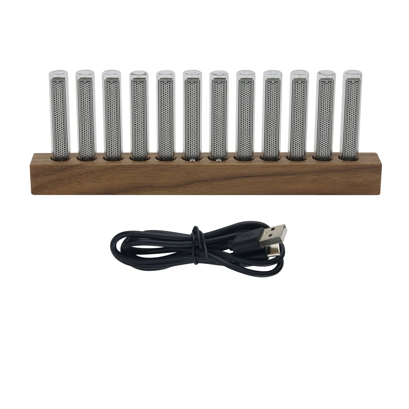 DC5V LED Audio Spectrum Light High Sensitivity Music Rhythm Light with 12 Adjustable Nixie Tubes for Decoration
