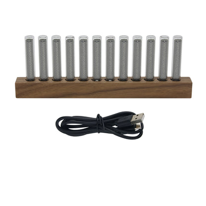 DC5V LED Audio Spectrum Light High Sensitivity Music Rhythm Light with 12 Adjustable Nixie Tubes for Decoration