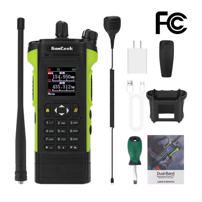 HAMGEEK APX-8000 12W VHF UHF Walkie Talkie Dual Band Radio Dual PTT with Handheld Microphone