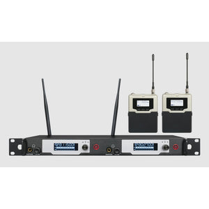 9400 Mono UHF IEM System Wireless In Ear Monitor System (Transmitter + 2 Silver &amp; Black Receivers)
