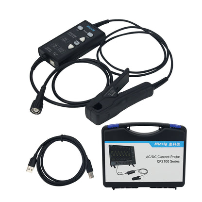Micsig CP2100B 2.5MHz 10A/100A AC DC Current Probe USB Powered for Oscilloscopes with BNC Interface