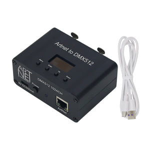 ARTNET to DMX512 Controller 2-Port Mini Ethernet to DMX Adapter 1024-Channel 5V DC500mA Ethernet Converter
