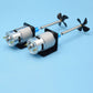 L30cm P and R Set Waterproof 775 Motor Stainless Steel Waterproof Shaft Kit with Four Blades Paddle for RC Trawl Boat