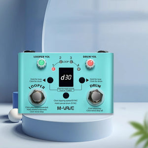 M-VAVE Lost Tempo V2 Looper &amp; Drum Machine Pedal &amp; Tuner for 4 Loops &amp; 11 Minutes Recording Time