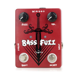Caline Bass Fuzz Pedal Bass Effect Pedal Distortion Pedal with Boost Switch and Aluminum Alloy Shell