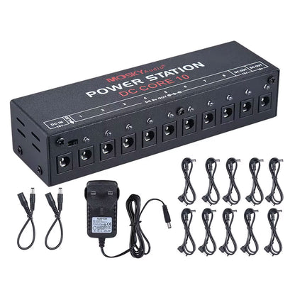 MOSKYAudio DC-CORE10 10-Channel Guitar Effects Pedal Power Supply 10 Isolated Outputs for 9V/12V/18V Pedals