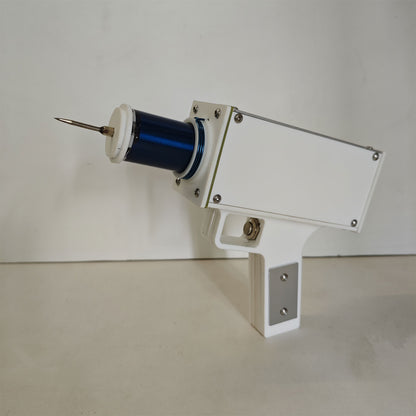 YSKJ-49 Mini Portable Handheld Tesla Coil 180W Artificial Lightning Generator Arc Gun (White Shell + Blue Coil)