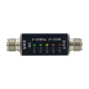 3-30MHz 5-100W SWR Meter Shortwave SWR Power Meter PWR SWR Meter with 5 LED Indicator Lights