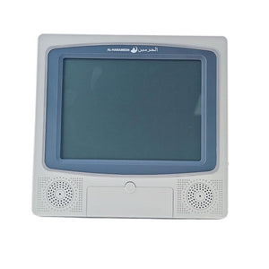 AL-HARAMEEN HA-4009 Muslim Azan Clock Foldable Clock Table Clock (Silver Gray) with Foldable Stand