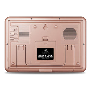 AL-FATIHA FAJ-113 (Golden) Azan Clock Table Clock w/ 8 Azan Sounds &amp; Foldable Stand (White Screen)