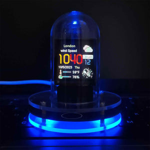 GHG01 Pseudo Glow Tube Clock Alarm Clock Desktop Ornament Supports Automatic Updates via Wifi