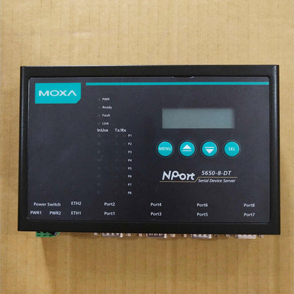 MOXA NPort 5650-8-DT 8-Port Serial Server Support Wall-mount and Guide-rail Installation with DB9 Pin Connector