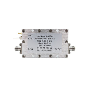 HXLNA-0.05-8-G40P19S 50MHz-8GHz 40dB Low Noise Amplifier 0.05-8GHz LNA with SMA-F Female Connectors