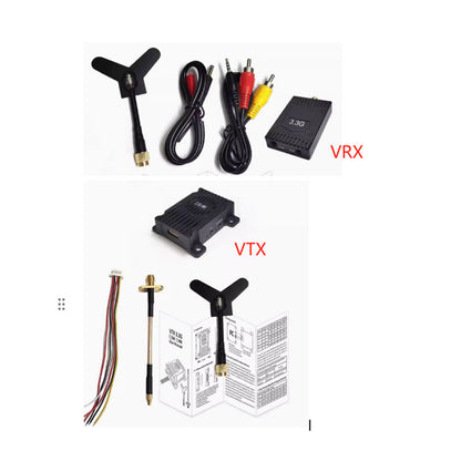 Set of 3.3GHz 4W TX RX Wireless Video Transmitter Receiver VTX + VRX with Manual for FPV Drones