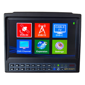 KPT-701S/T+ 7” IPS Portable Combo Satellite Finder (S2+T2+C) &amp; HD &amp; CCTV Monitor (with TV + HD + AHD + AV Input)