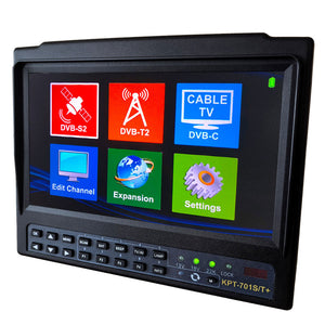 KPT-701S/T+ 7” IPS Portable Combo Satellite Finder (S2+T2+C) &amp; HD &amp; CCTV Monitor (with TV + HD + AHD + AV Input)